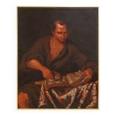 Peinture italienne du XVIIe siècle, philosophe dans son étude