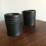 Black ceramic vase