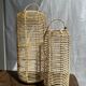 Large lantern-shaped rattan pendant lamp H50 D24