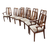 Lot de 10 chaises de salle à manger rétro vintage en teck Afromosia du milieu du siècle par Nathan