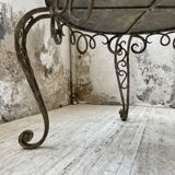 René Drouet coffee table in metal and black marble