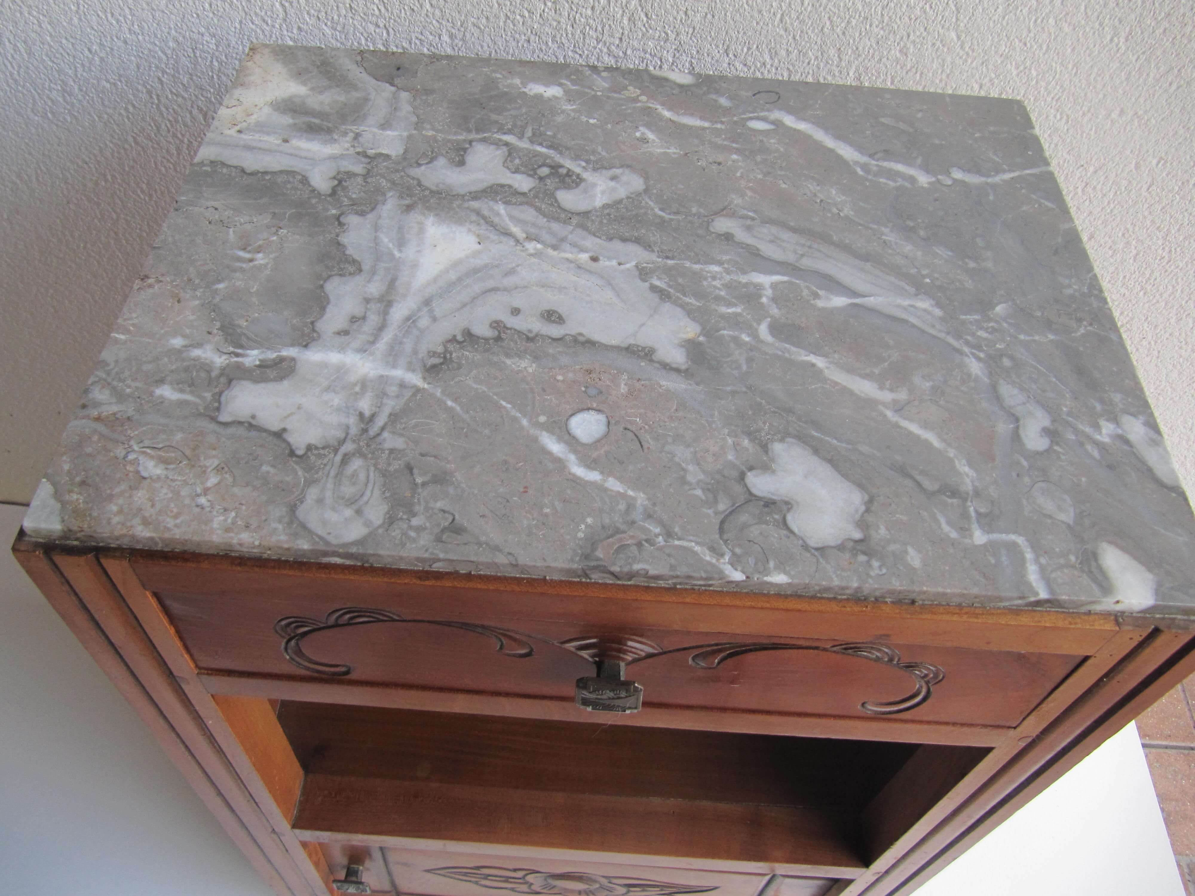 Chevet Art Déco plateau de marbre