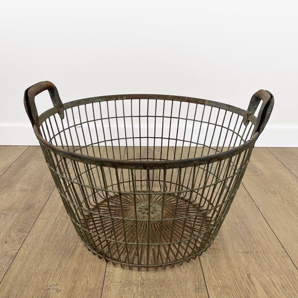 Old metal harvest basket