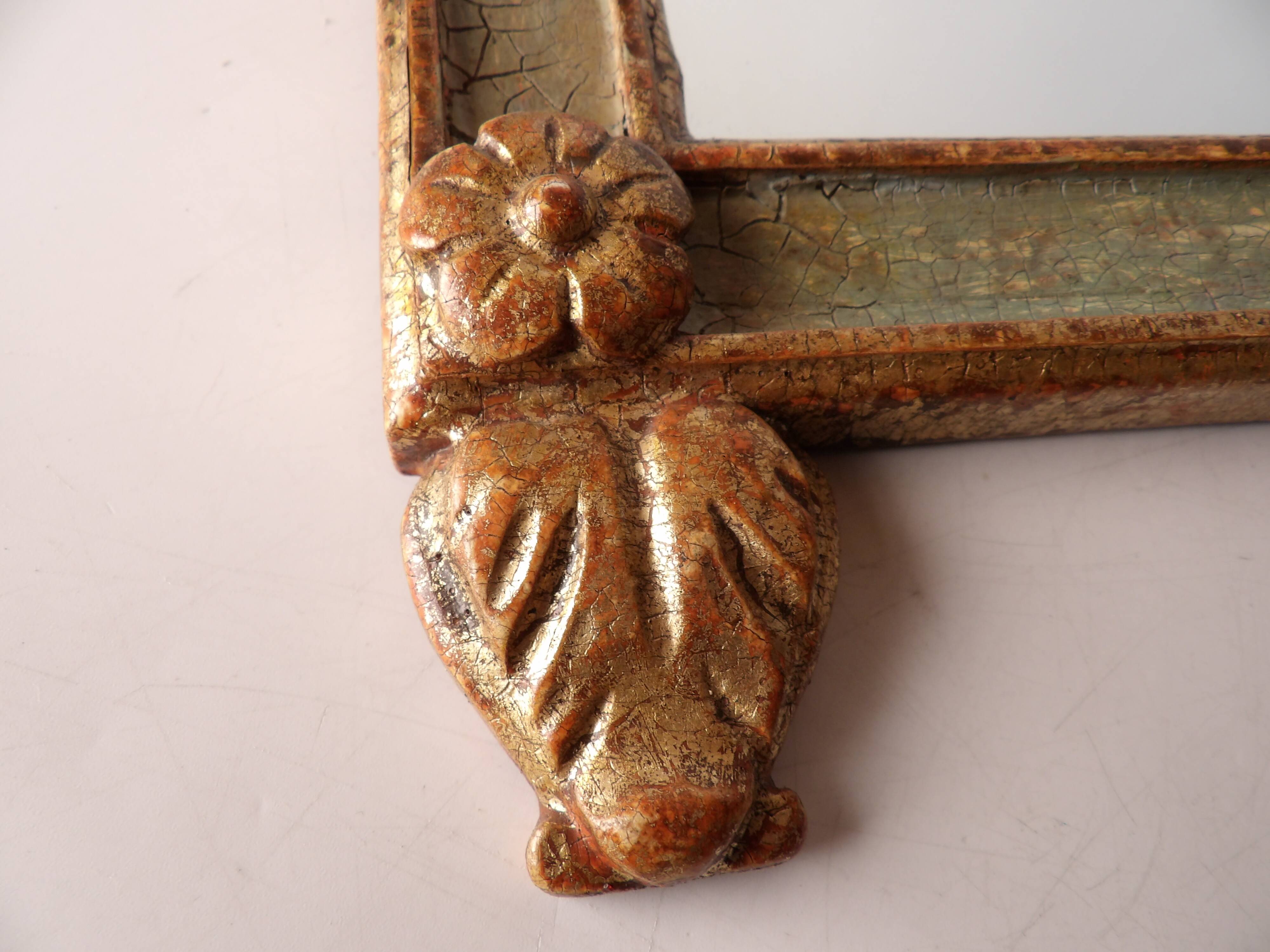 Hand carved wooden mirror