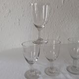 Series of 6 bubbled old glasses