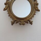 Small baroque mirror in gilded resin, made in Italy, 1970