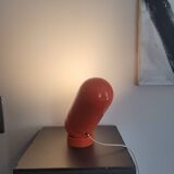Vintage culbuto lamp in orange metal 1970s.