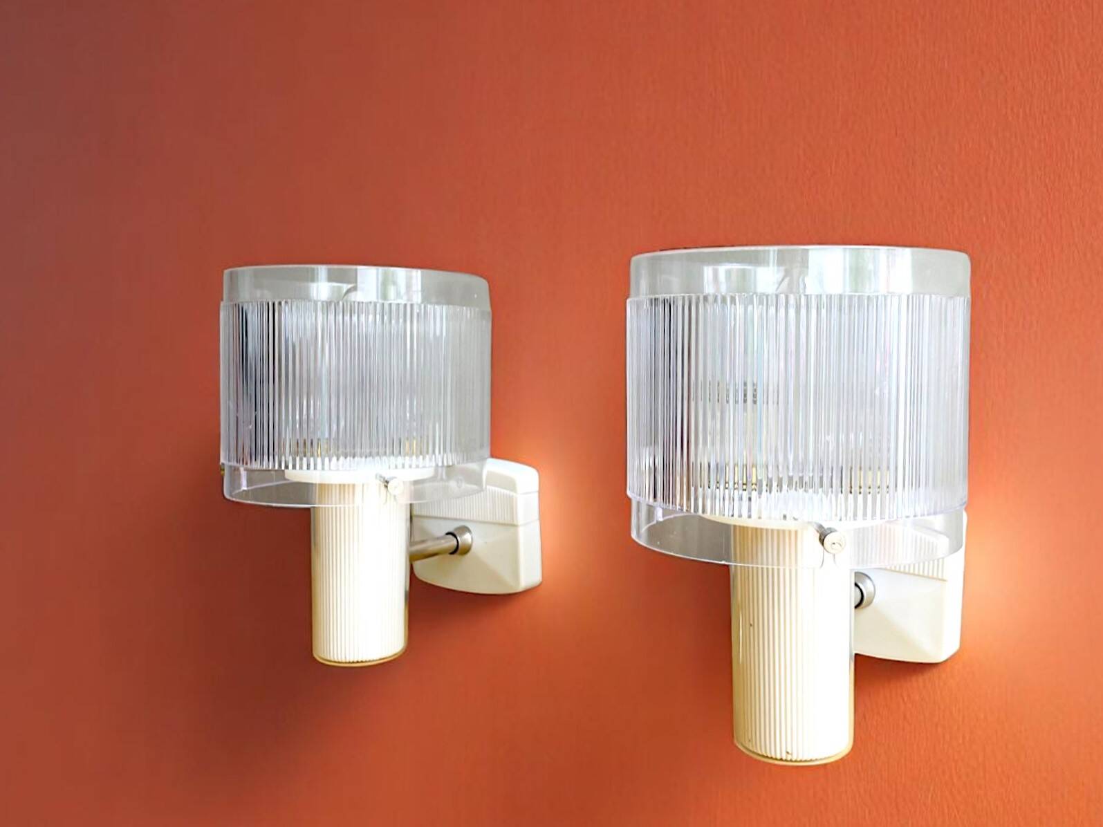 Set of 2 mid century modern wall sconce lamps new