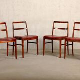 Arne Vodder Model 430 Dining Chairs in Aubergine Leather for Sibast Møbler