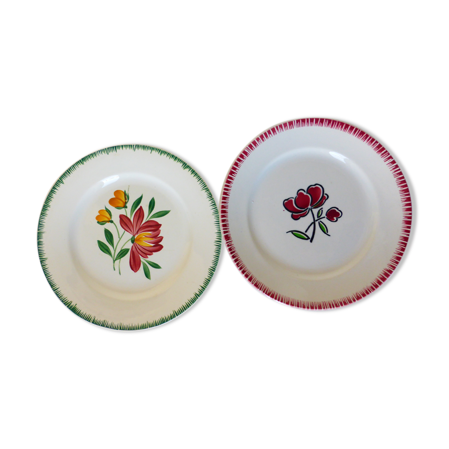 2 flat plates in pell mixes Digoin Sarreguemines and Badonviller 2107118