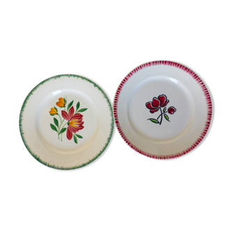 2 flat plates in pell mixes Digoin Sarreguemines and Badonviller 2107118