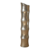 Bamboo vase cast aluminum vintage 70s 80s contemporary design silver metal stainless steel aluminum