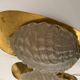 Fritz short brass and glass appliques in the shape of leaves Orrefors, 1960s