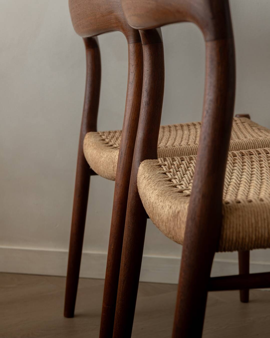 Vintage Danish Teak Dining Chairs Model 75 Niels O. Møller 1950s Set of 4