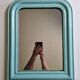 Miroir à poser vintage de style Louis Philippe bleu Tiffany 46 cm x 57 cm