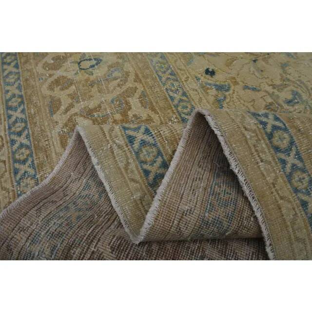 1970s Vintage Persian Handmade Wool Cotton Orange Area Rug 293x382