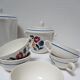 tea or coffee set model Gilberte earthenware Saint Amand floral decoration