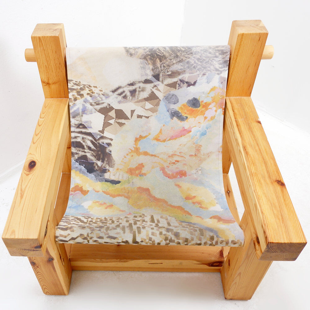 "Lincoln Rocca" armchair in solid pine by KRJST Studio – 21st century