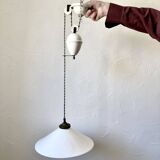 Suspension rises and falls in white glazed ceramic by The French House.