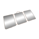 Vintage black triptych barber mirror
