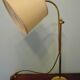 Reclining table lamp by Koch & Lowy for OMI, brass, metal, fabric - Germany - 60s/70s