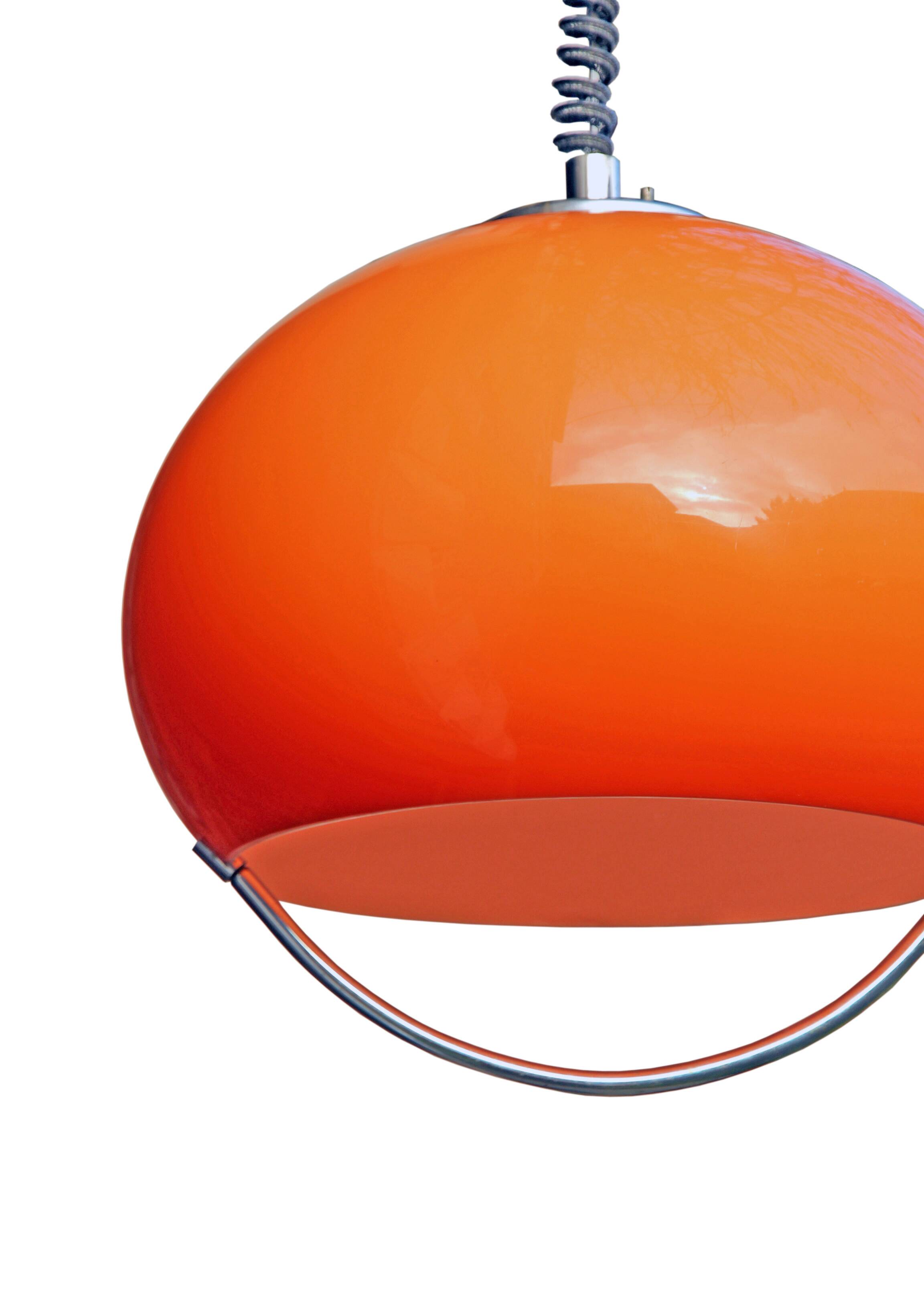 Guzzini Jolly suspension model in orange, 1968.