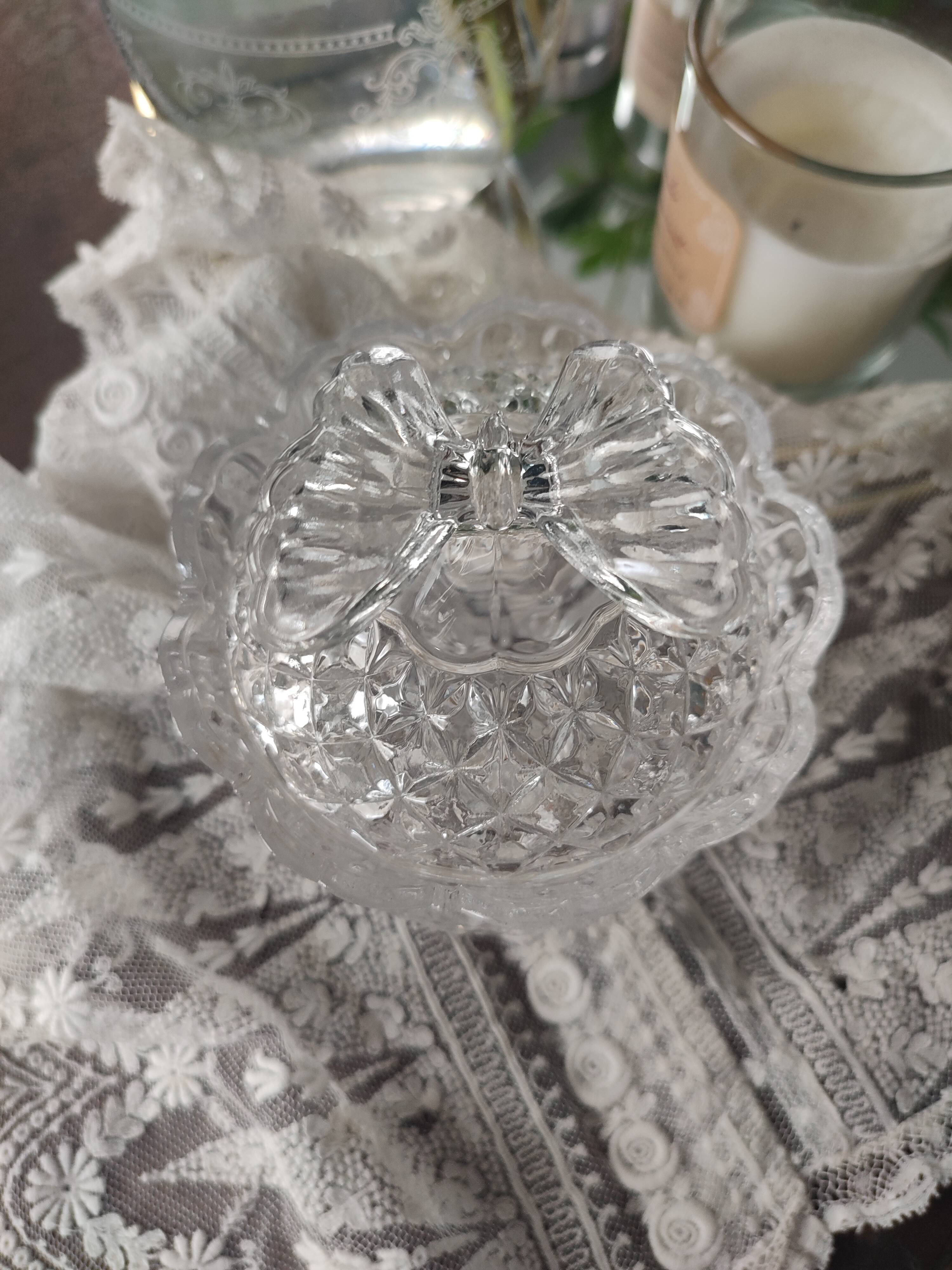 Butterfly crystal glass candy box