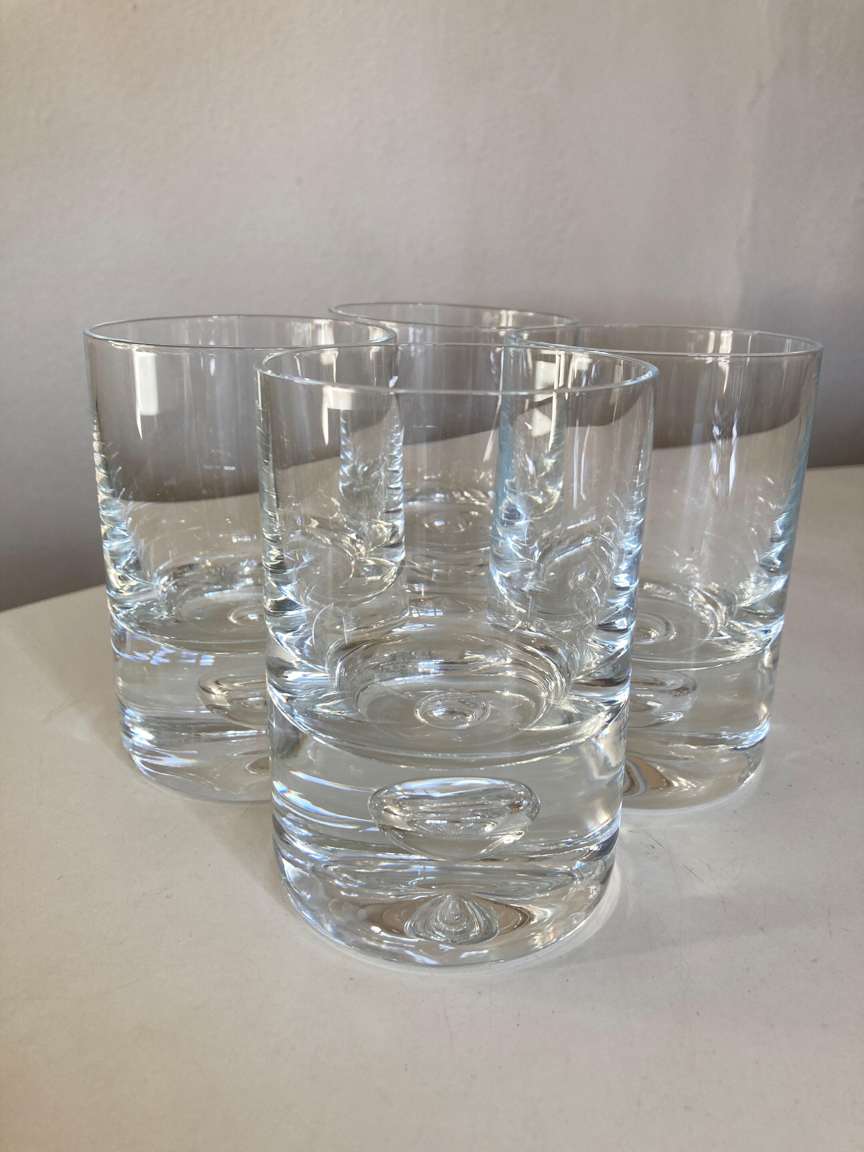 Set of 4 glasses bubble whiskey cups 1970