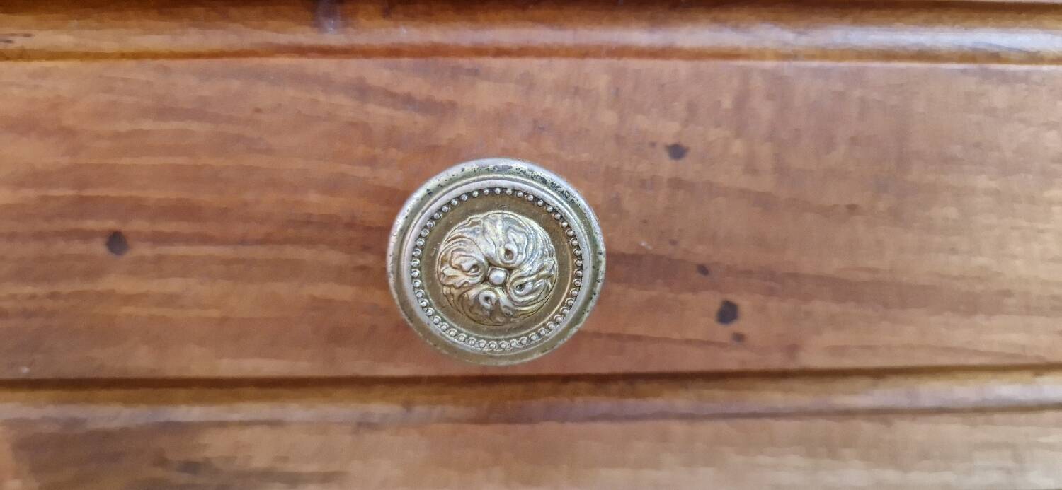 Low cabinet in blond cherry wood, Directoire style