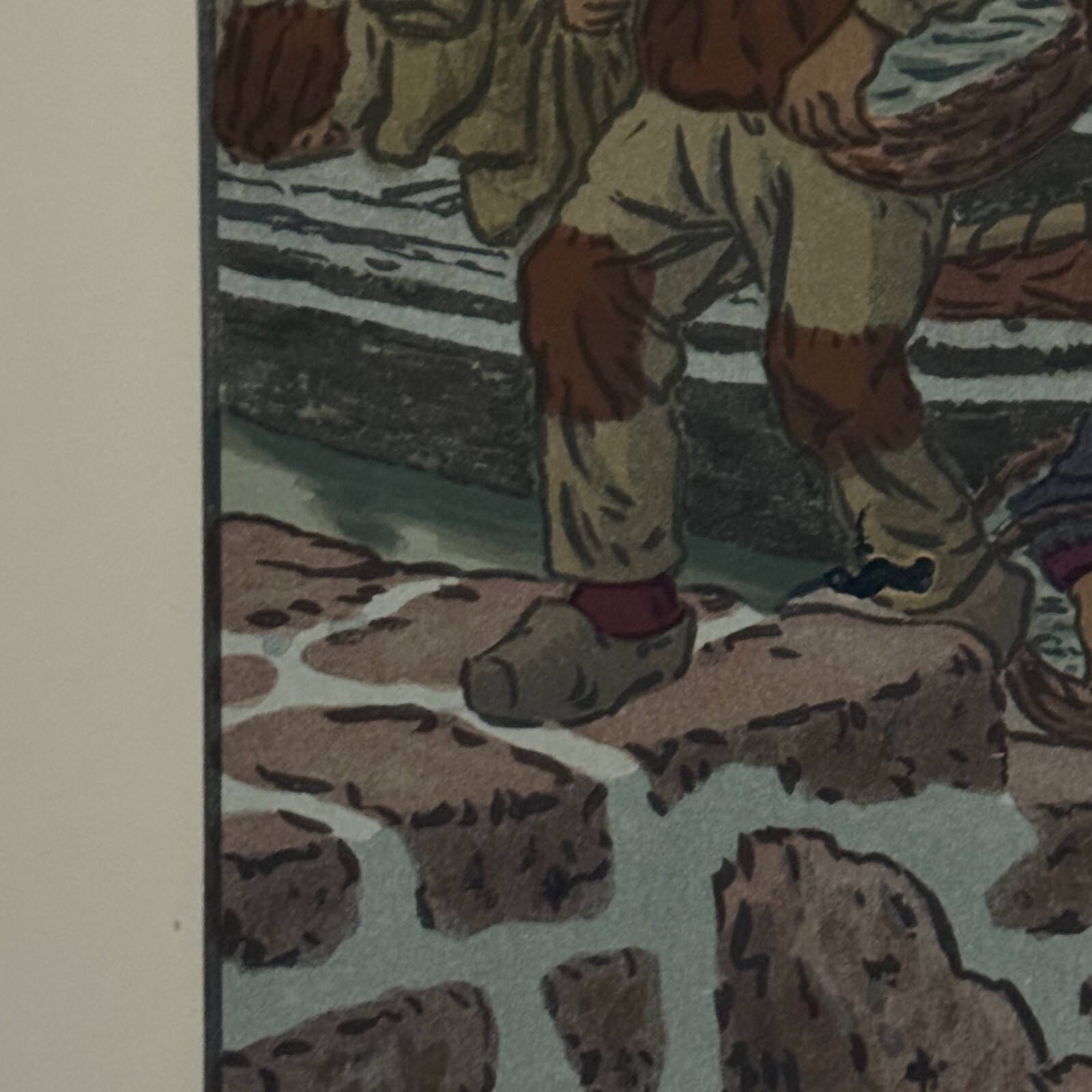 Lithographie par Henri Rivière Au Vent de Noroît - Le Port