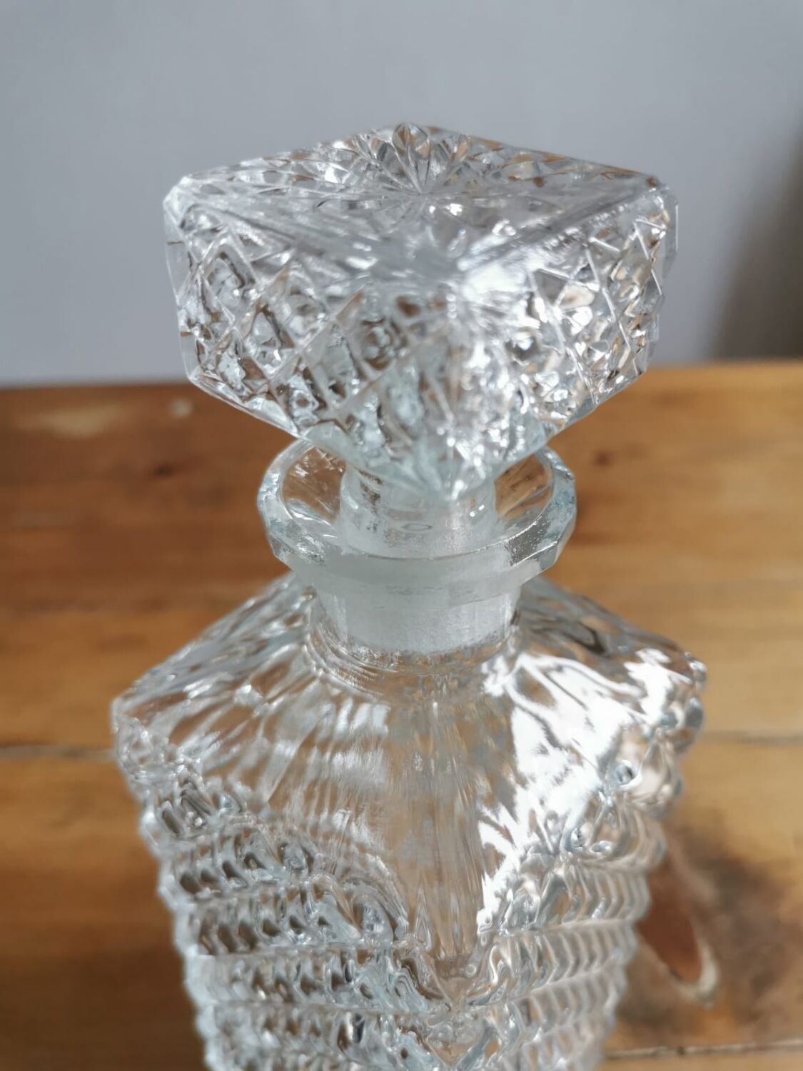 Pressed glass whisky decanter