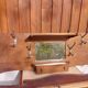 coat rack, hooks, wood and metal, vintage
