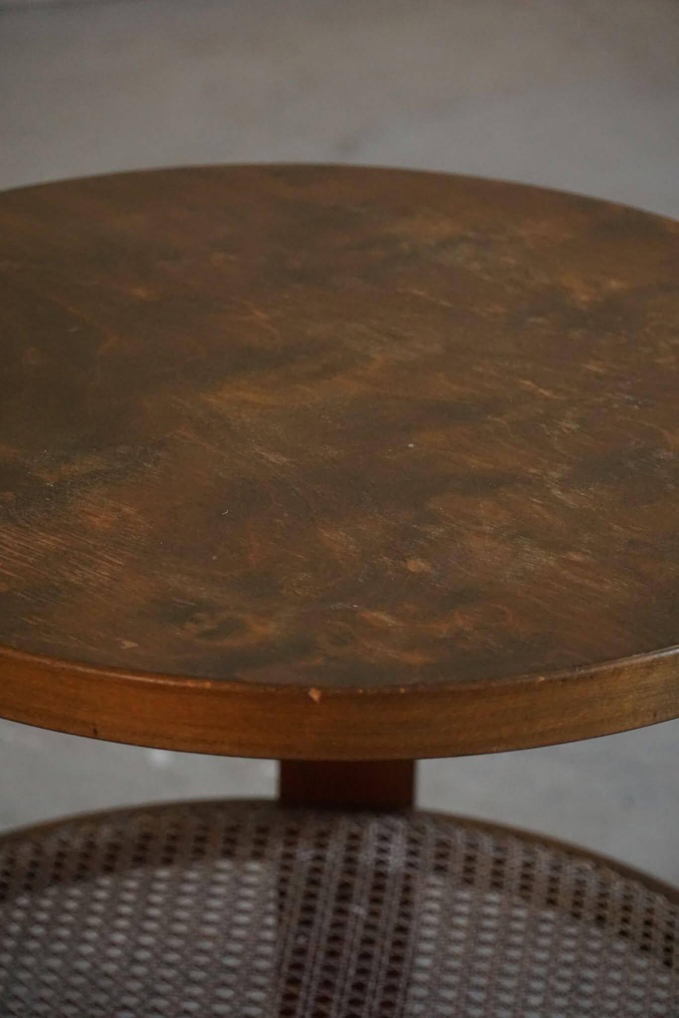 Modern Danish, Lacquered Beech Side Table, Fritz Hansen, "Model 1535", 1940s