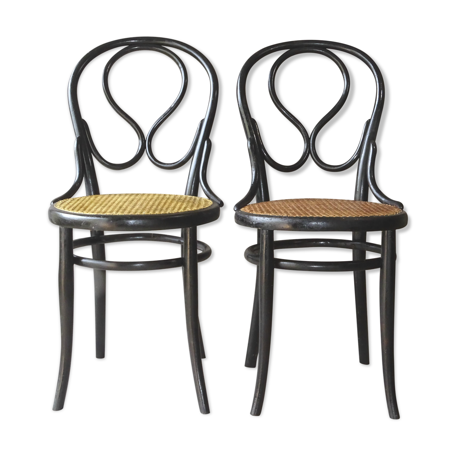 Fauuse pair of chairs n°20"omega" of thonet and lebrun, around 1880