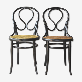 Fauuse pair of chairs n°20"omega" of thonet and lebrun, around 1880