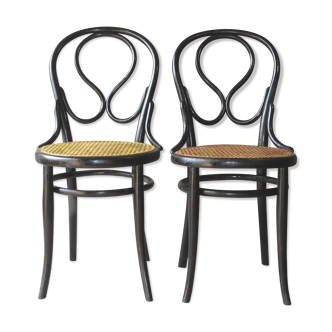 Fauuse pair of chairs n°20"omega" of thonet and lebrun, around 1880