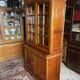 Library buffet two-body display cabinet solid cherry Louis-Philippe