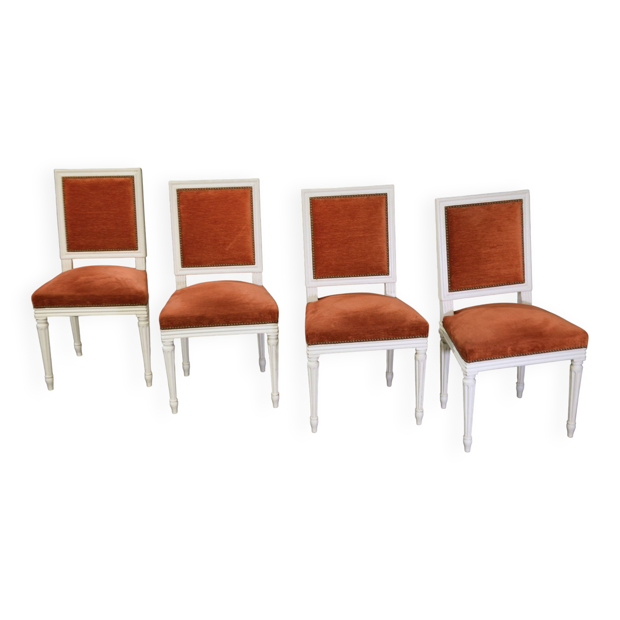 Set of 4 Louis XVI style chairs from the 1970s.