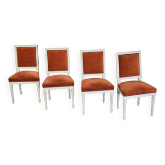 Set of 4 Louis XVI style chairs from the 1970s.