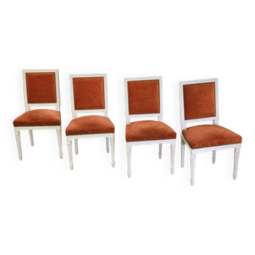Set of 4 Louis XVI style chairs from the 1970s.
