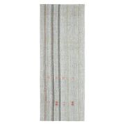 Vintage Turkish Hand-Knotted Wool Cotton Gray Kilim Runner 102x266