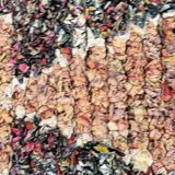 Boucherouite Moroccan Berber rug - hand-woven with recycled fabric scraps - 90x205 cm