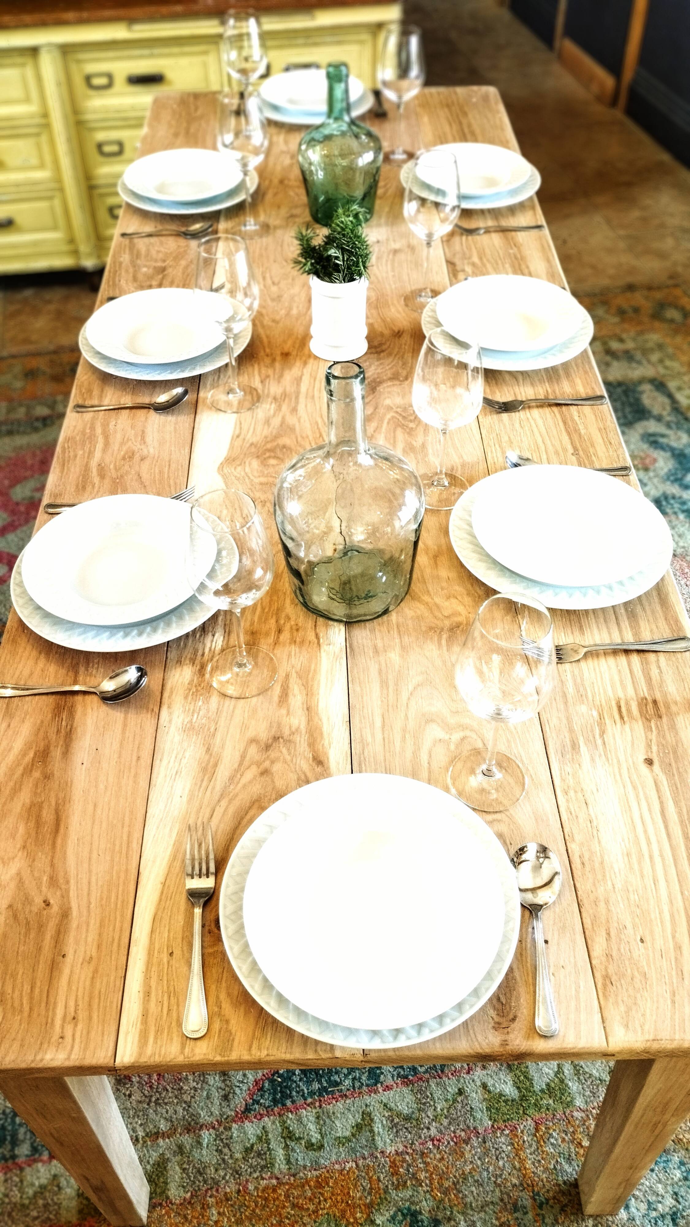 Solid oak farmhouse table 220 X 80 cm