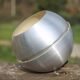 Space age aluminum pendant light, vintage ceiling lamp, ball lamp