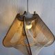 Vintage 1960s Scandinavian pendant light, wire and wood - 23 x 35 cm