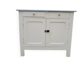 Old low Parisian sideboard in white wood
