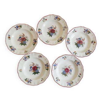 lot of 5 deep plates Sarreguemines Agreste