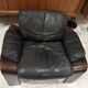 Pair of Scandinavian armchairs in leather and rosewood.