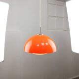 Space Age Italian Orange Acrylic Glass Pendant Lamp, 1970s