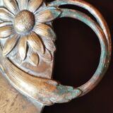 Brass fruit bowl 1900 - basket with embossed metal decoration art nouveau